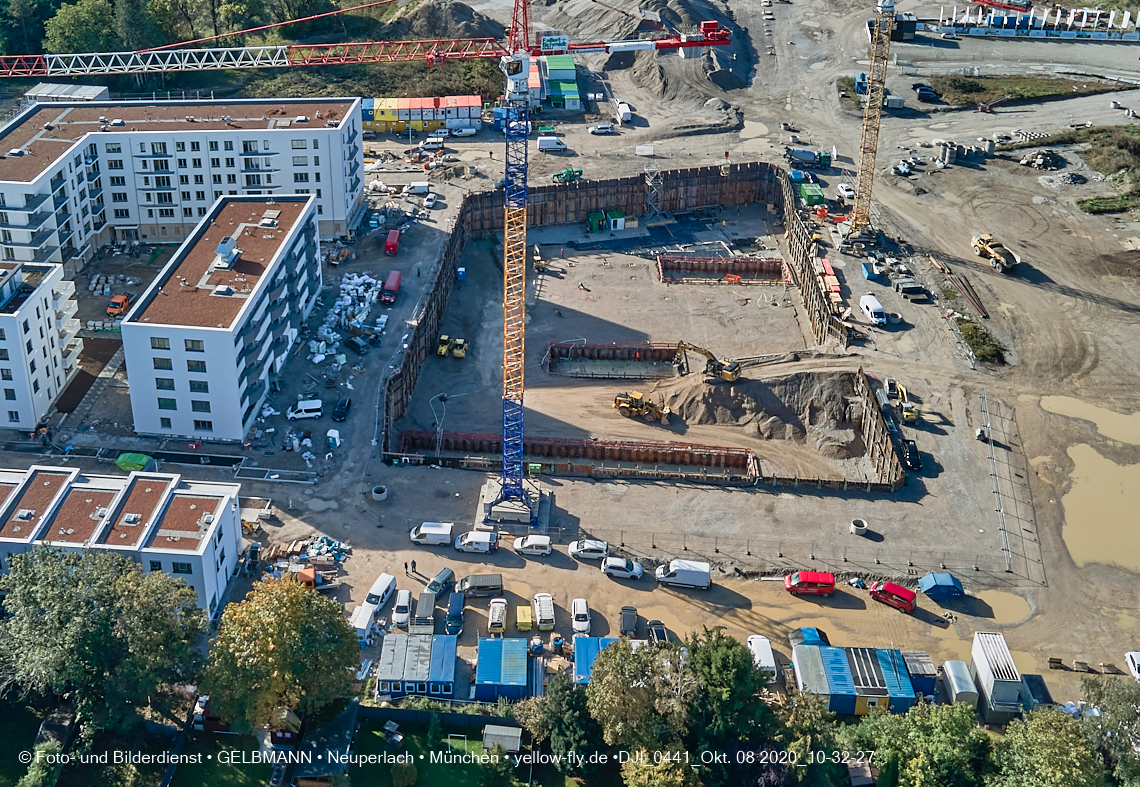 08.10.2020 - Baustelle Alexisquartier und Umgebung in Neuperlach